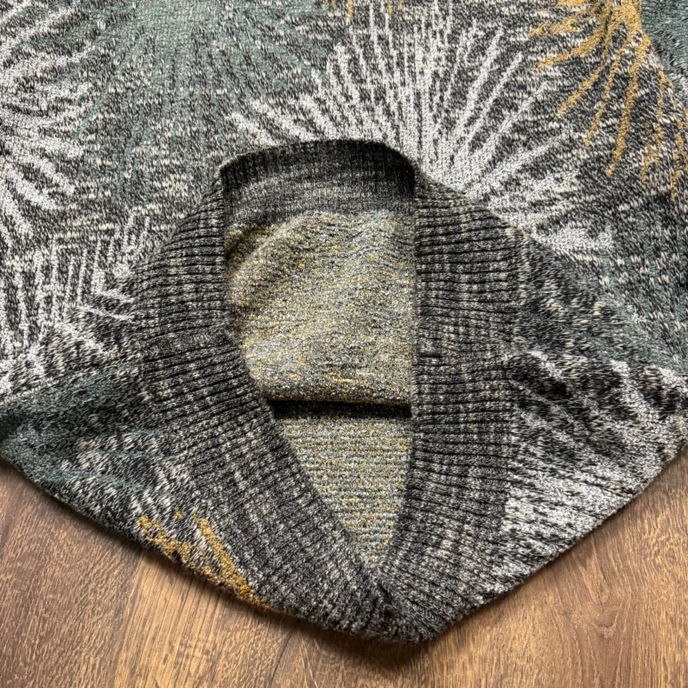 Vintage 80s 90s Cambio Italia Abstract Starburst Wool Blend Sweater L Italy
